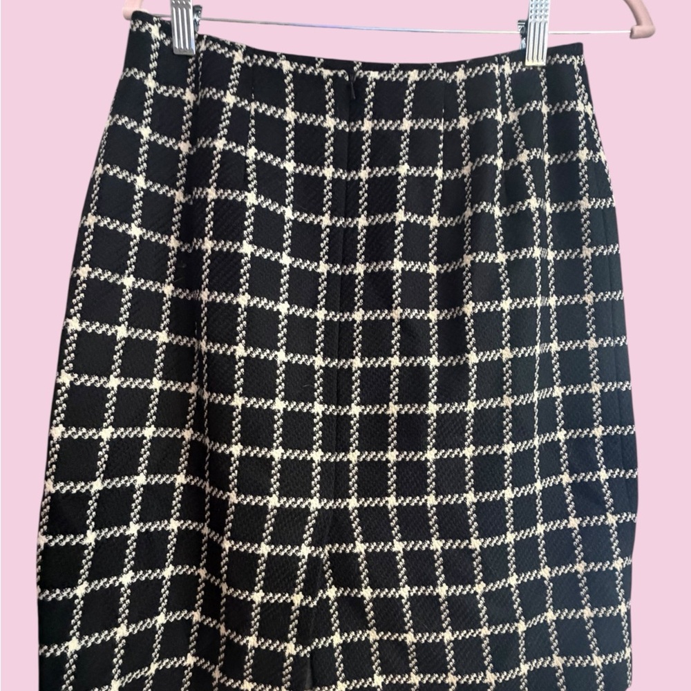 TALBOTS🎀Petite 8🎀Black White Windowpane Skirt🎀NWOT🎀Classic Chic✨ - Picture 2 of 3